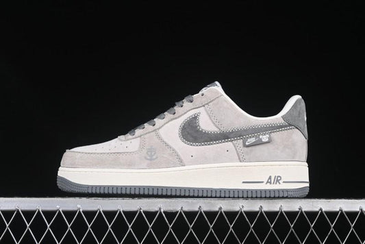 Nike Air Force 1 '07 Low Violent Bear Collaboration Grey Embroidered Swoosh Low-Top Casual Sneakers - KK1988-047