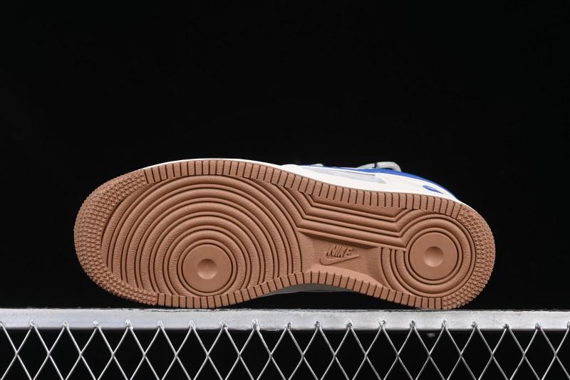 Nike Air Force 1 '07 Low Bape Collaboration Beige Blue Gum Pull Tab Casual Sneakers - SJ1198-112