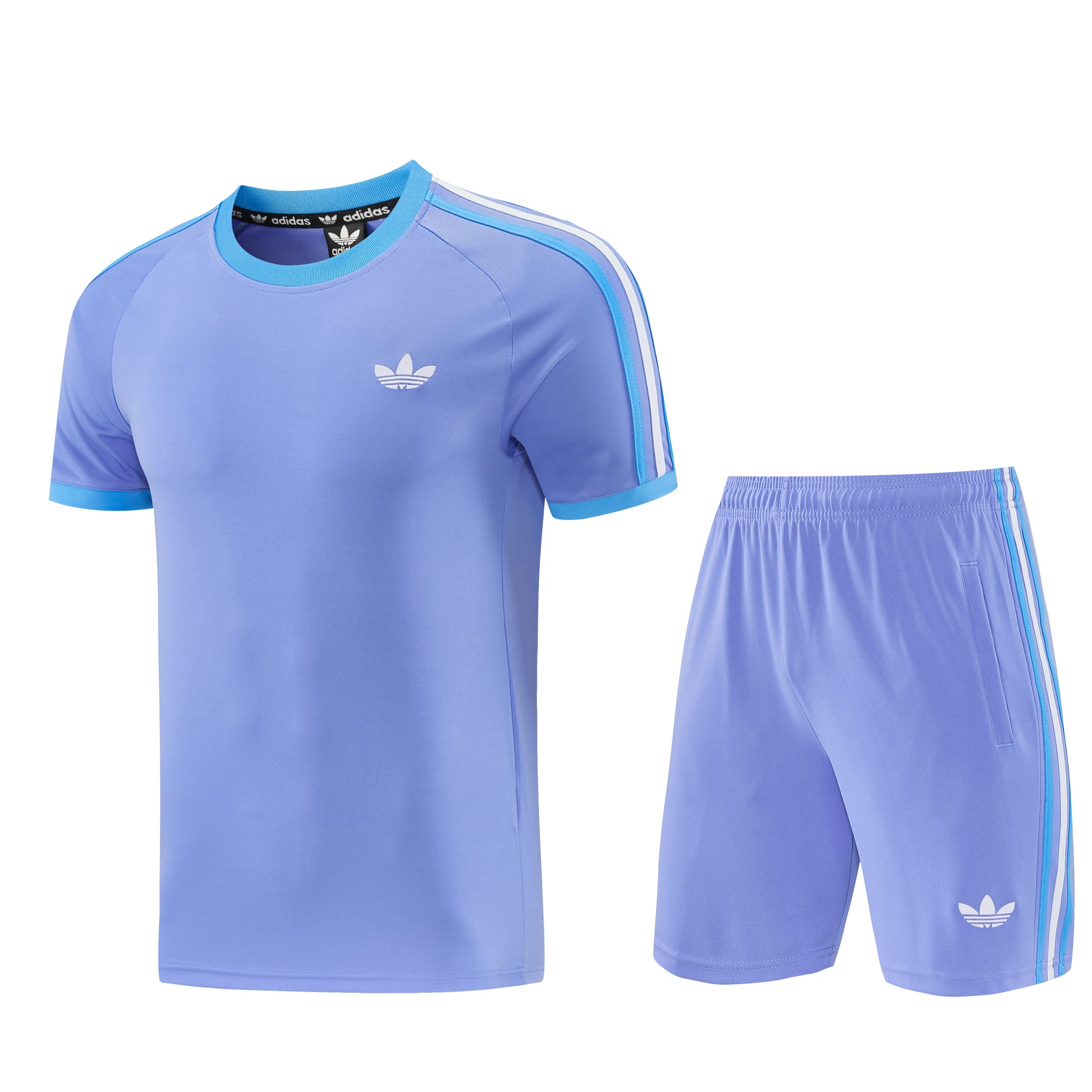 AD11 purple and blue short-sleeved suit S-2XL