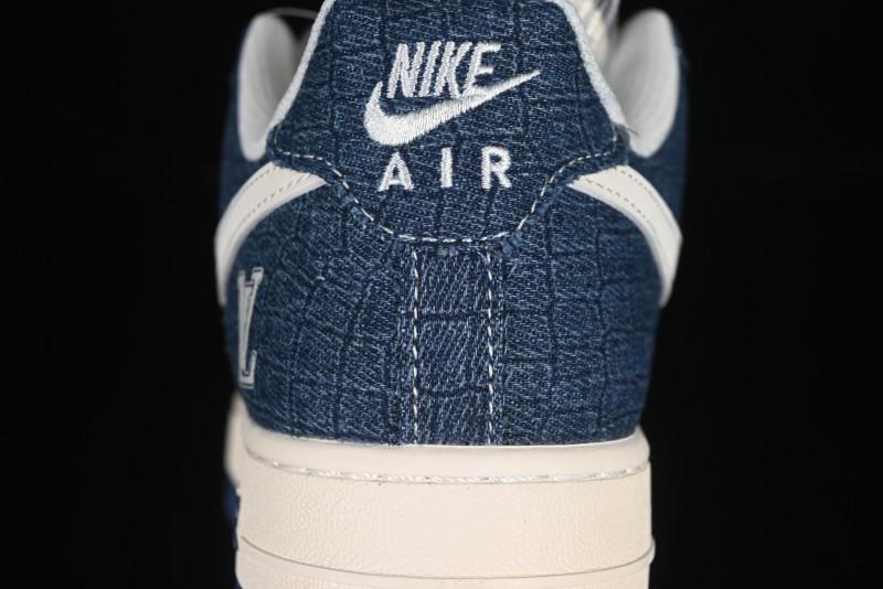 Nike Air Force 1'07 Low LV Collaboration Dark Blue Checkerboard Casual Sneakers - XS1958-551