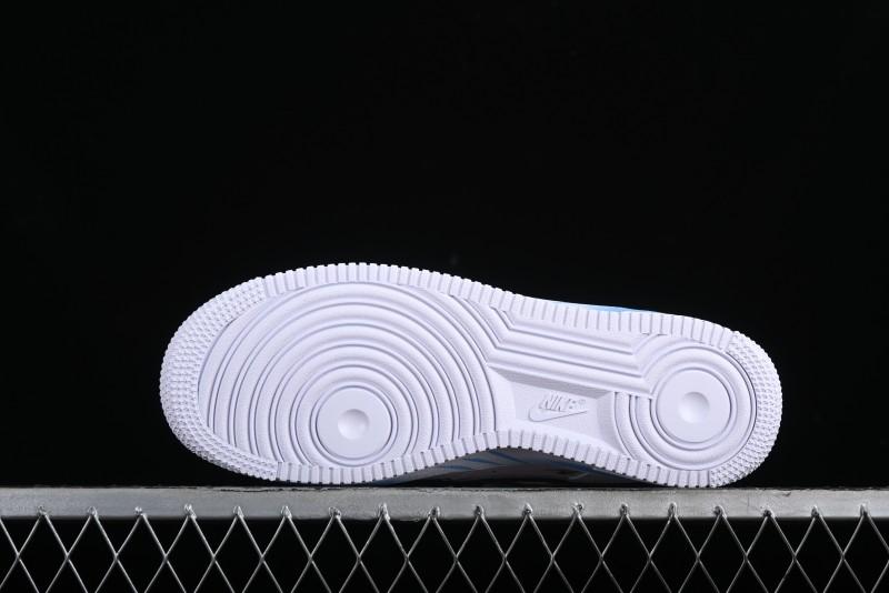 Nike Air Force 1 '07 Low Casual Sneakers with Anime-inspired Blue Spray Paint Design - CW2288-111
