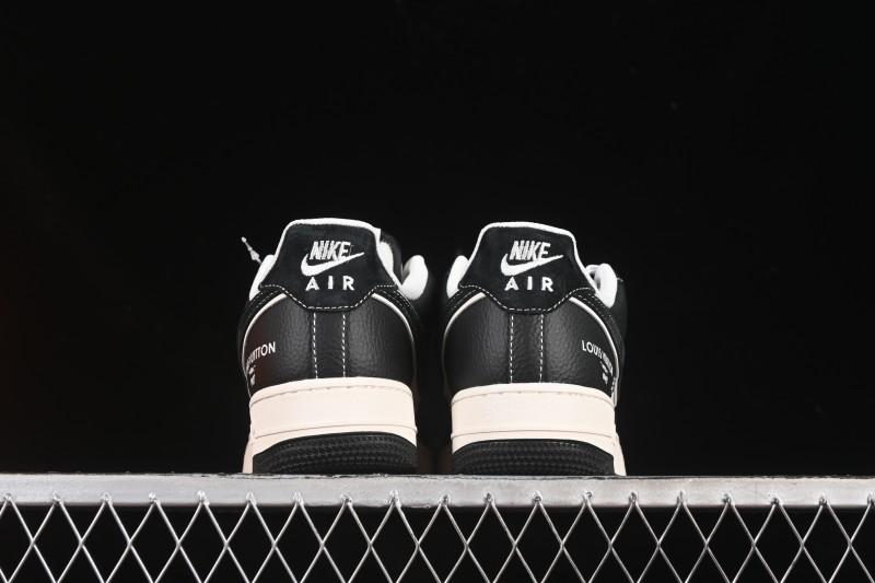 Nike Air Force 1 '07 Low LV Collaboration Black Leather Casual Sneakers - YX5066-349