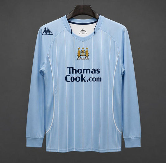 Retro 07/08 Manchester City Home Long Sleeve Soccer Jersey