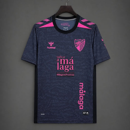 26/27 Málaga CF Dark Purple & Pink with Text Pattern Third Jersey