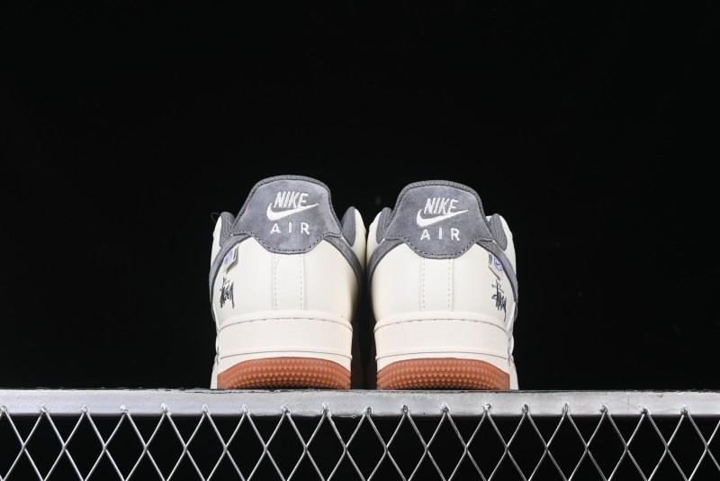 Nike Air Force 1 '07 Low Stussy Collaboration - Grey Swoosh Casual Sneakers - XZ6188-256