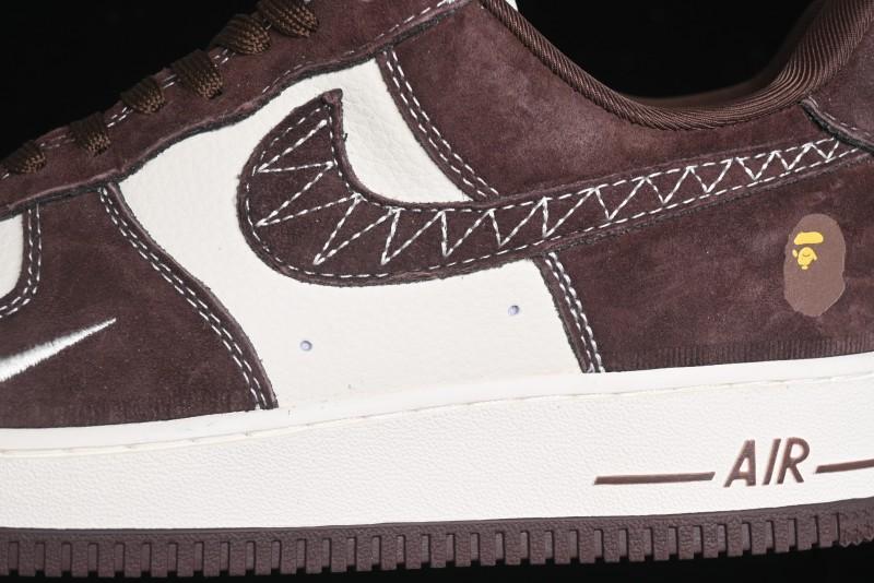 Nike Air Force 1 '07 Low BAPE Collaboration - Tan Brown Casual Sneakers - KK1988-027