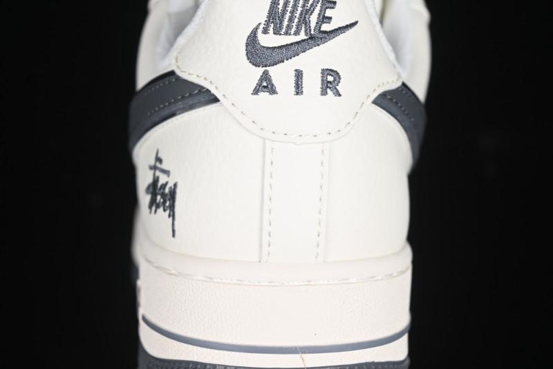 Nike Air Force 1 '07 Low Stussy Collaboration - Grey English Patchwork Low-Top Casual Sneakers - XZ3328-536