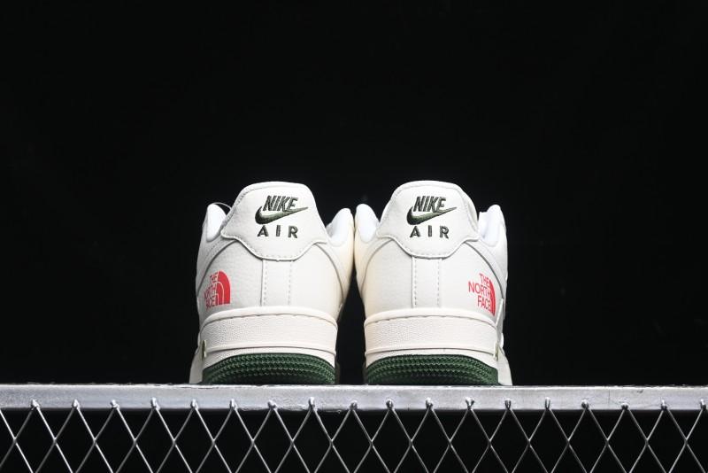 Nike Air Force 1 '07 Low The North Face Collaboration - Beige Red Green Color Block Low-Top Casual Sneakers - XZ6188-011