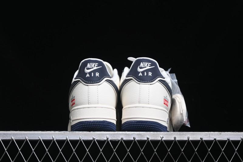 Nike Air Force 1 '07 Low Stone Island x Supreme Collaboration - Navy Blue & Off-White Low-Top Casual Sneakers - BB1616-302