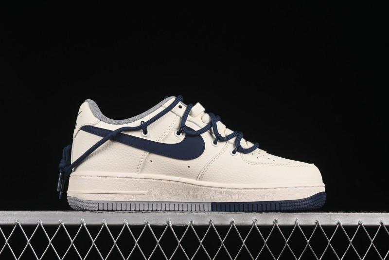 Nike Air Force 1 '07 Low Supreme Collaboration Two-Tone Blue Grey Lace-Up Casual Sneakers - DM6868-068