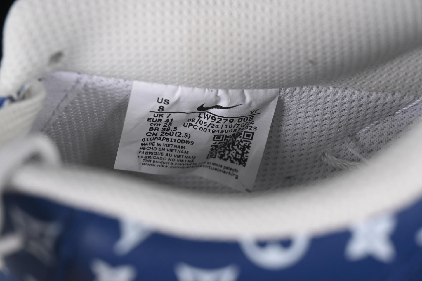Nike Air Force 1 '07 Low LV Collaboration White Blue Swoosh Casual Sneakers - LW9279-008