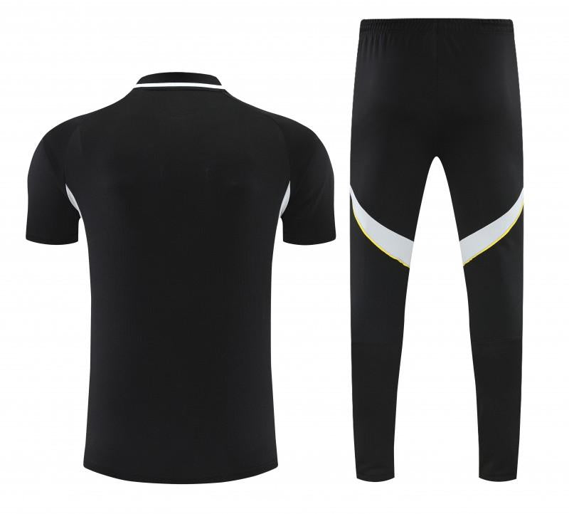 26/27 Real Madrid Black Polo Training Shirt + Long Pants Tracksuit