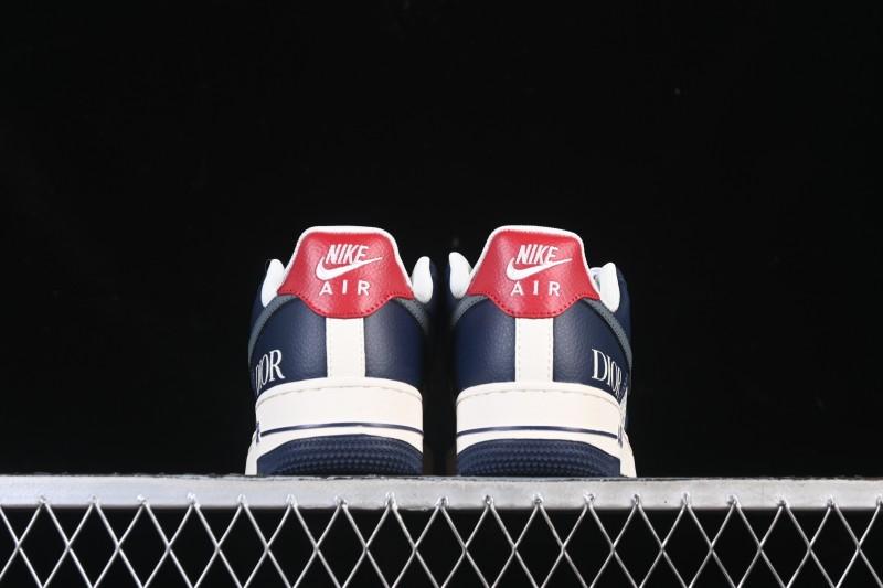 Nike Air Force 1 '07 Low Dior Collaboration White Blue Gray Hook Casual Sneakers - XD2588-603