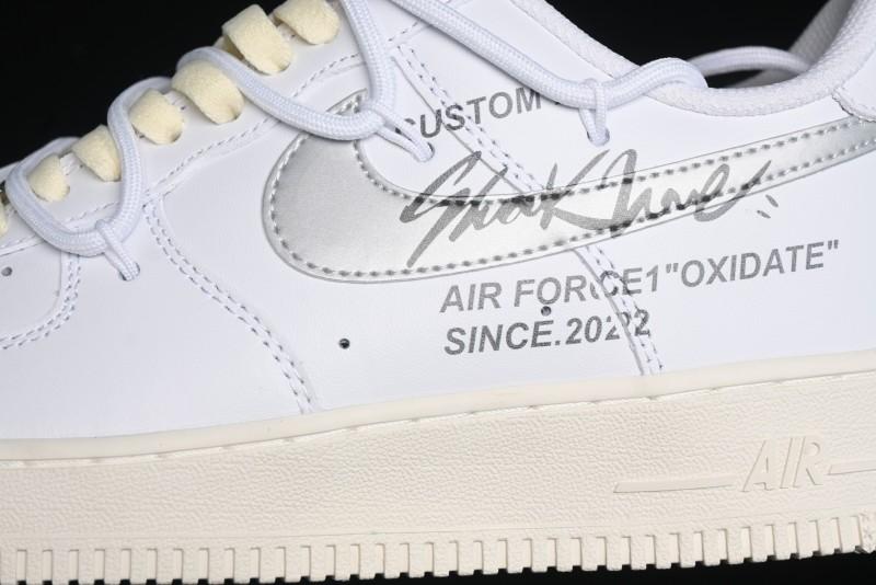 Nike Air Force 1 '07 Low Silver Hook Off-White Style Casual Sneakers - ZH0316-049