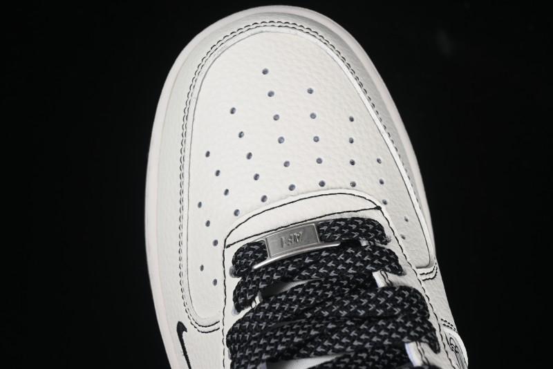 Nike Air Force 1 '07 Low Custom Casual Sneakers with Multiple Swoosh Design - HH7518-068