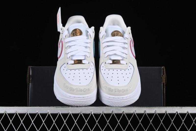 Nike Air Force 1 '07 Low Grey White Pink Casual Sneakers - HM3694-011