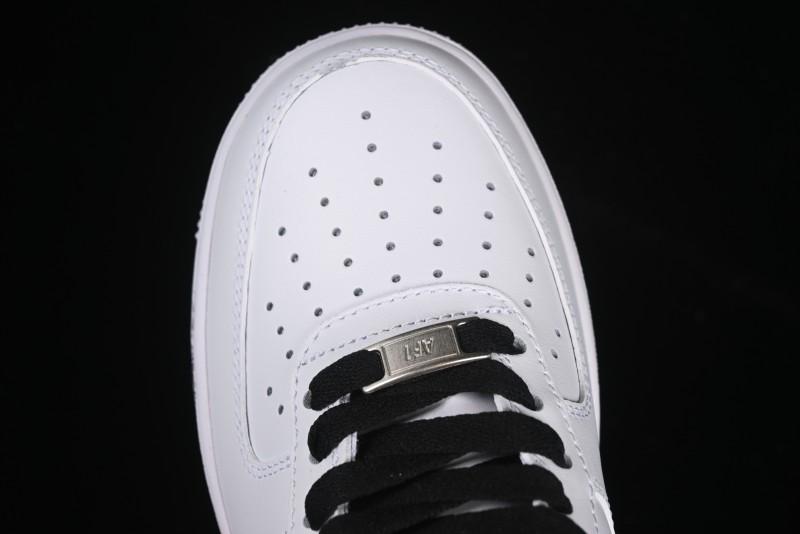 Nike Air Force 1 '07 Low Casual Sneakers in White-Black Gradient with Full-Length Air Cushion - ZH0316-078