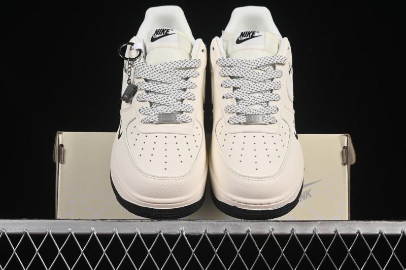 Nike Air Force 1'07 Low Casual Sneakers with Triple Black Swoosh - XX3168-183