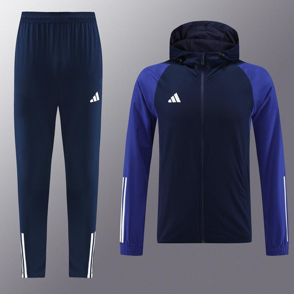 2025 Adidas Royal Blue Half Zipper Jacket+Long Pants S-2XL