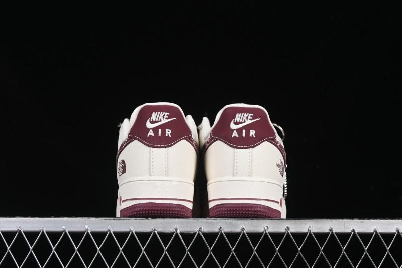 Nike Air Force 1 '07 Low The North Face Collaboration Burgundy Swoosh Casual Sneakers - KK1988-042