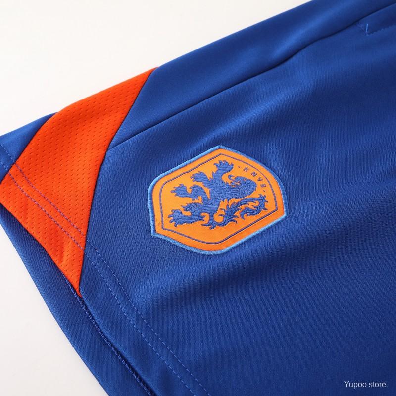 2025 Netherlands Blue Short Sleeve+Soccer Shorts