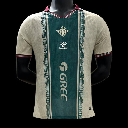 Player Version 25/26 Real Betis White with Green Central Stripe Jersey