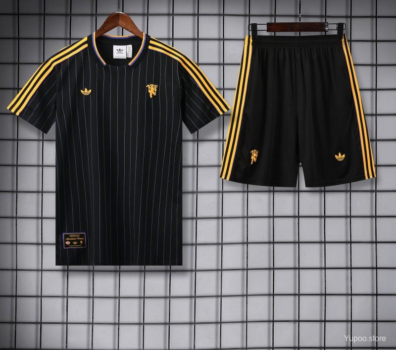 25/26 Manchester United Wine Short Sleeve Jersey+Shorts