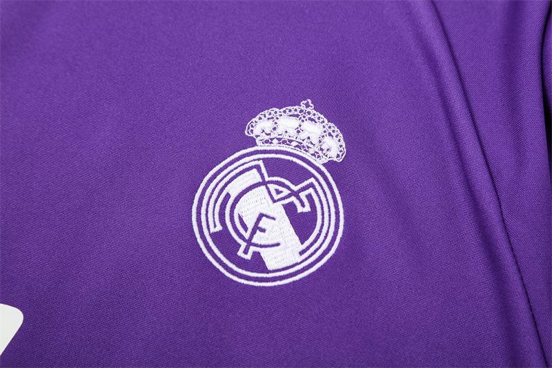 Retro 16/17 Real Madrid Purple Half Zipper Jacket