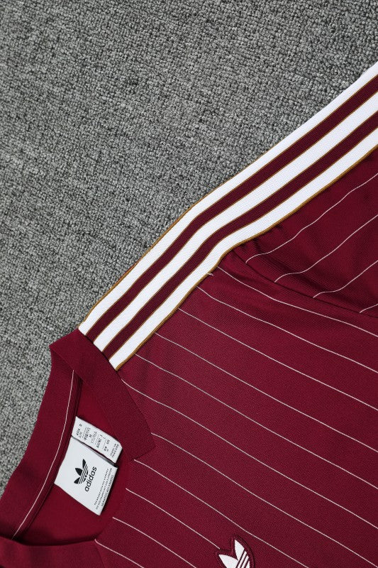 25/26 Arsenal Adidas Original Wine Short Sleeve Jersey+Shorts