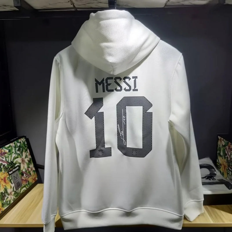 3 Stars Argentina Messi White Hoodie