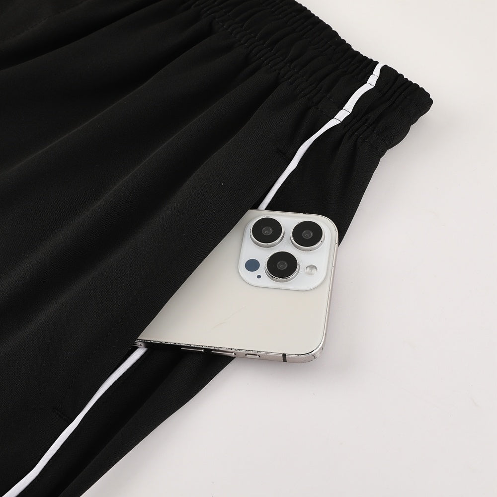 AD09 black shorts suit S-2XL