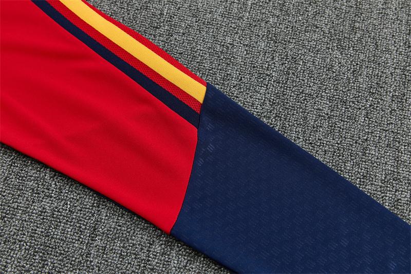 26/27 Spain Home Red Half Zipper Jacket Tracksuit + Long Pants