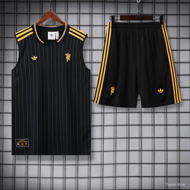 25/26 Manchester United Adidas Original Wine Vest Jersey+Shorts