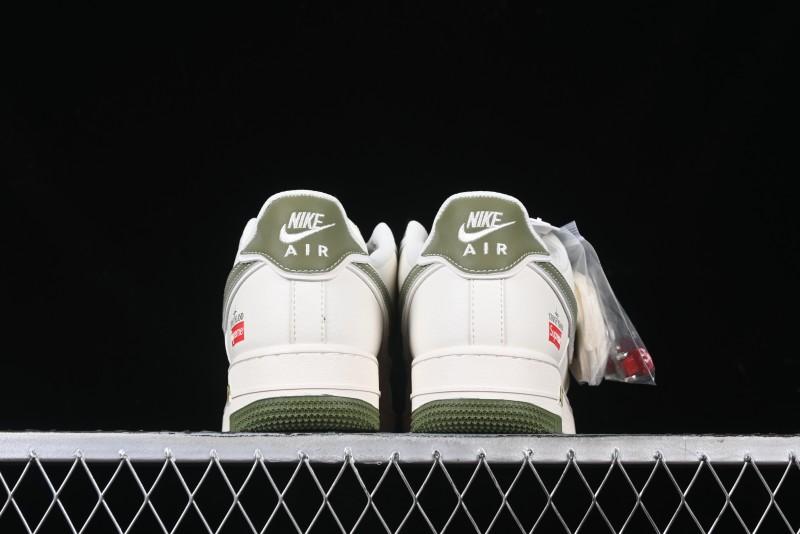 Nike Air Force 1 '07 Low Stone Island x Supreme Collaboration Beige Green Swoosh Low-Top Casual Sneakers - BB1616-301