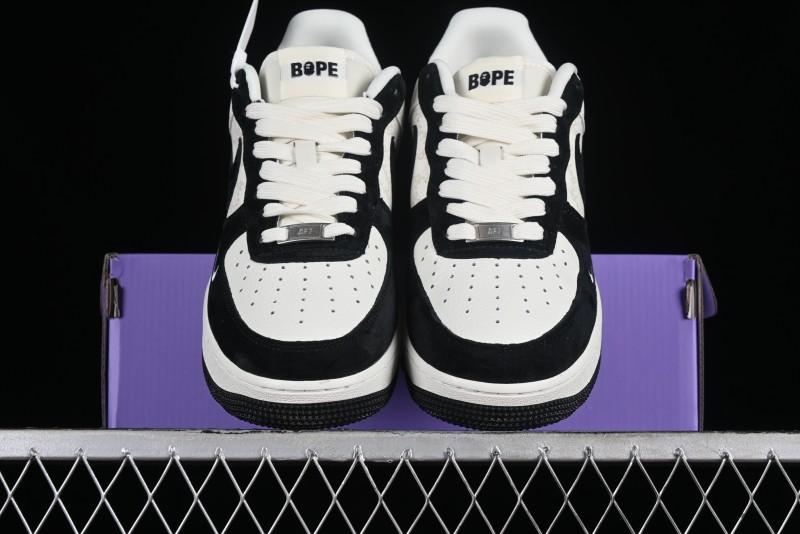 Nike Air Force 1 '07 Low BAPE Collaboration - White Black Camo Casual Sneakers - BA8806-845