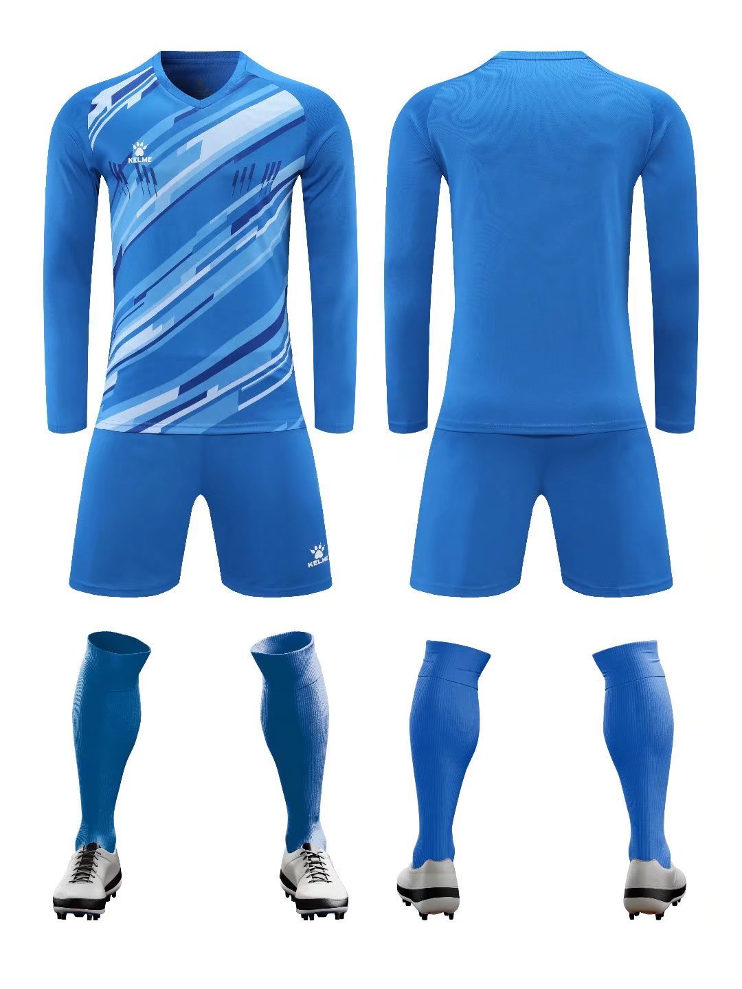 K3286 Kalmei long-sleeved training suit set 6 colors, S--3XL