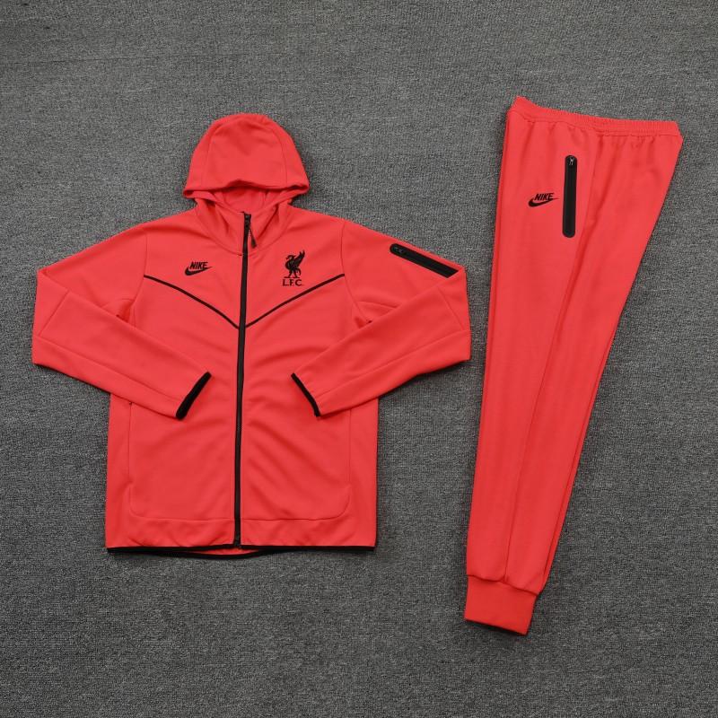 26/27 Liverpool Red Full Zipper Hooded Jacket Tracksuit + Long Pants