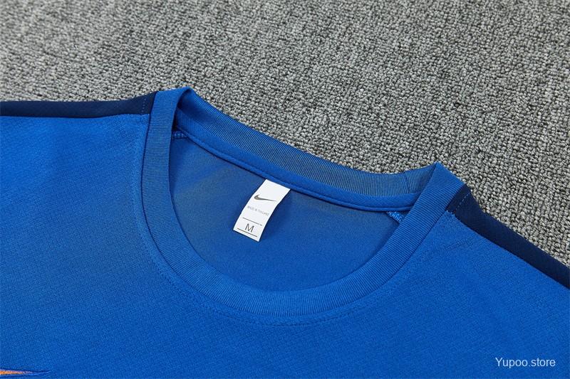 2026 France Blue & Orange Short Sleeve+Soccer Shorts