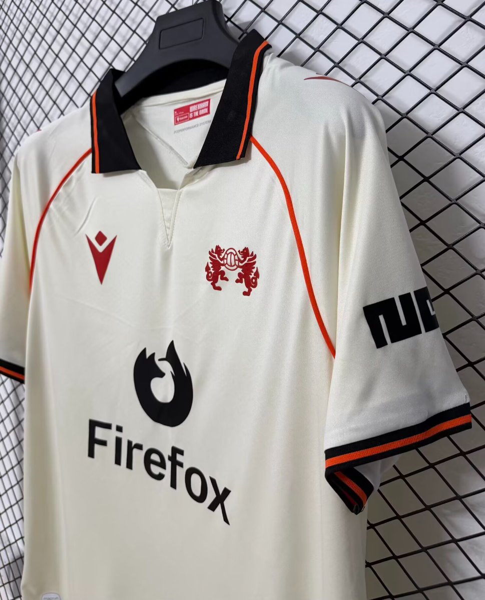26/27 Wrexham AFC Away Cream Polo Collar Jersey