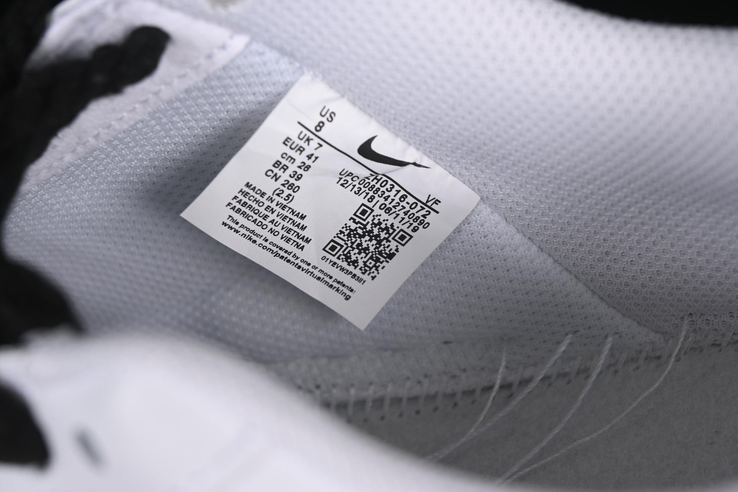 Nike Air Force 1 '07 Low White Black Hemp Casual Sneakers - ZH0316-072