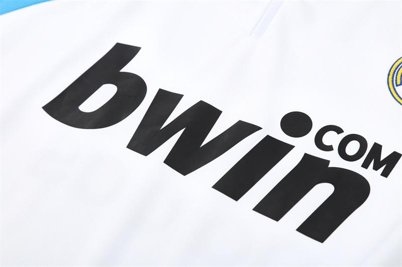 Retro 09/10 Real Madrid White Half Zipper Jacket