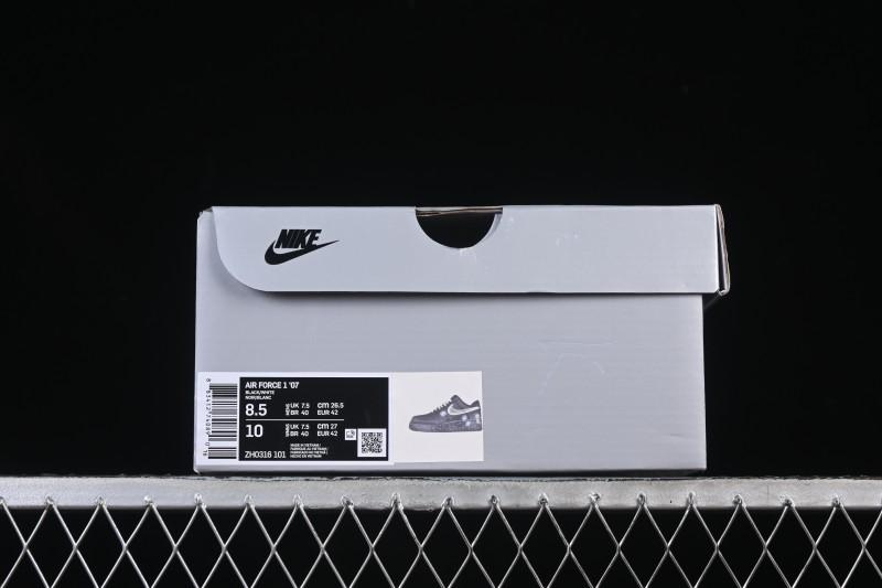 Nike Air Force 1'07 Low Two-Dimensional Theme Black Space Casual Sneakers - ZH0316-101