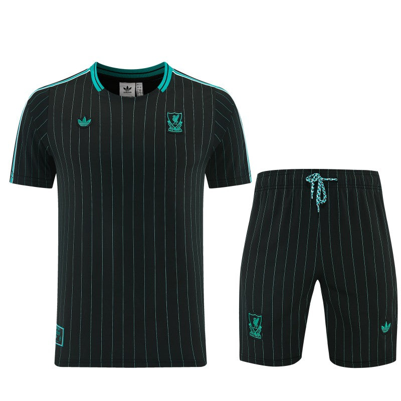 26/27 Liverpool Black Short Sleeve+Soccer Shorts