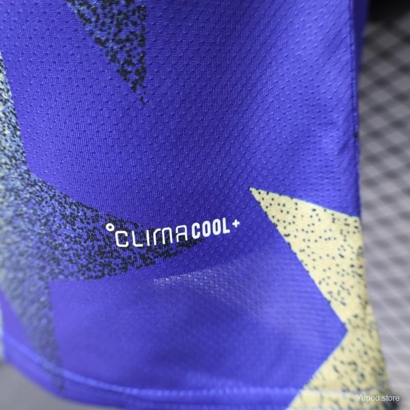 Player Version 2026  Argentina AFA Adidas Special Edition Royal Blue Gold Star Print Champions Jersey