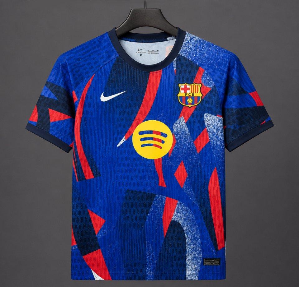 25/26 Barcelona Special Edition Pre-Match Abstract Brushstroke Design Jersey