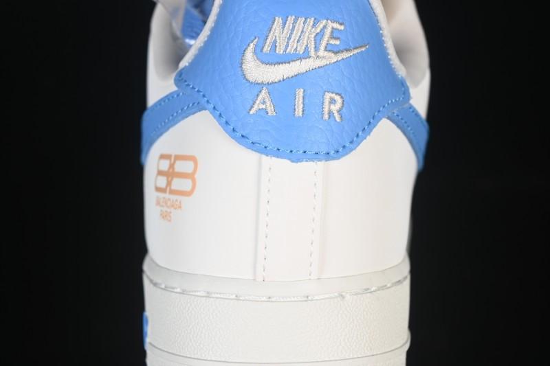 Nike Air Force 1 '07 Low Balenciaga Collaboration White Blue Gold Casual Sneakers - YF9511-803