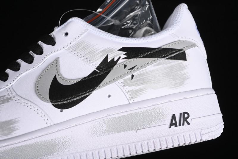Nike Air Force 1 '07 Low Custom Hand-Painted 2D Theme with Broken Three-Hook Shadow and Strap - CW2288-111