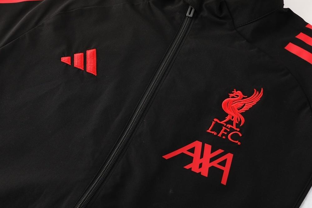 25/26 Liverpool Black S-2XL Half Zipper Jacket+Long Pants