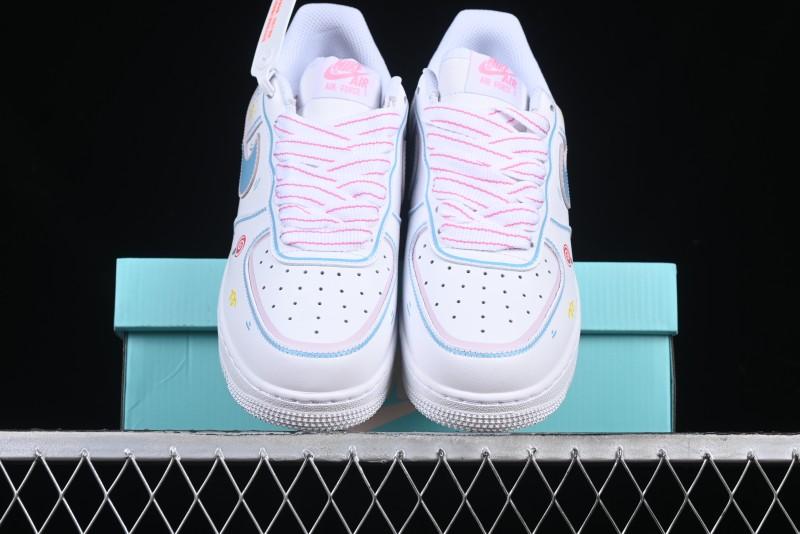 Nike Air Force 1 '07 Low Valentine's Day Limited Edition 2D Hand-Painted Graffiti Lollipop Casual Sneakers - TY0301-111