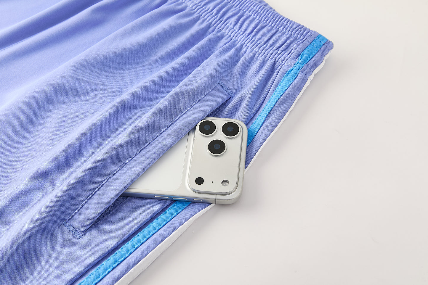 AD11 purple and blue short-sleeved suit S-2XL